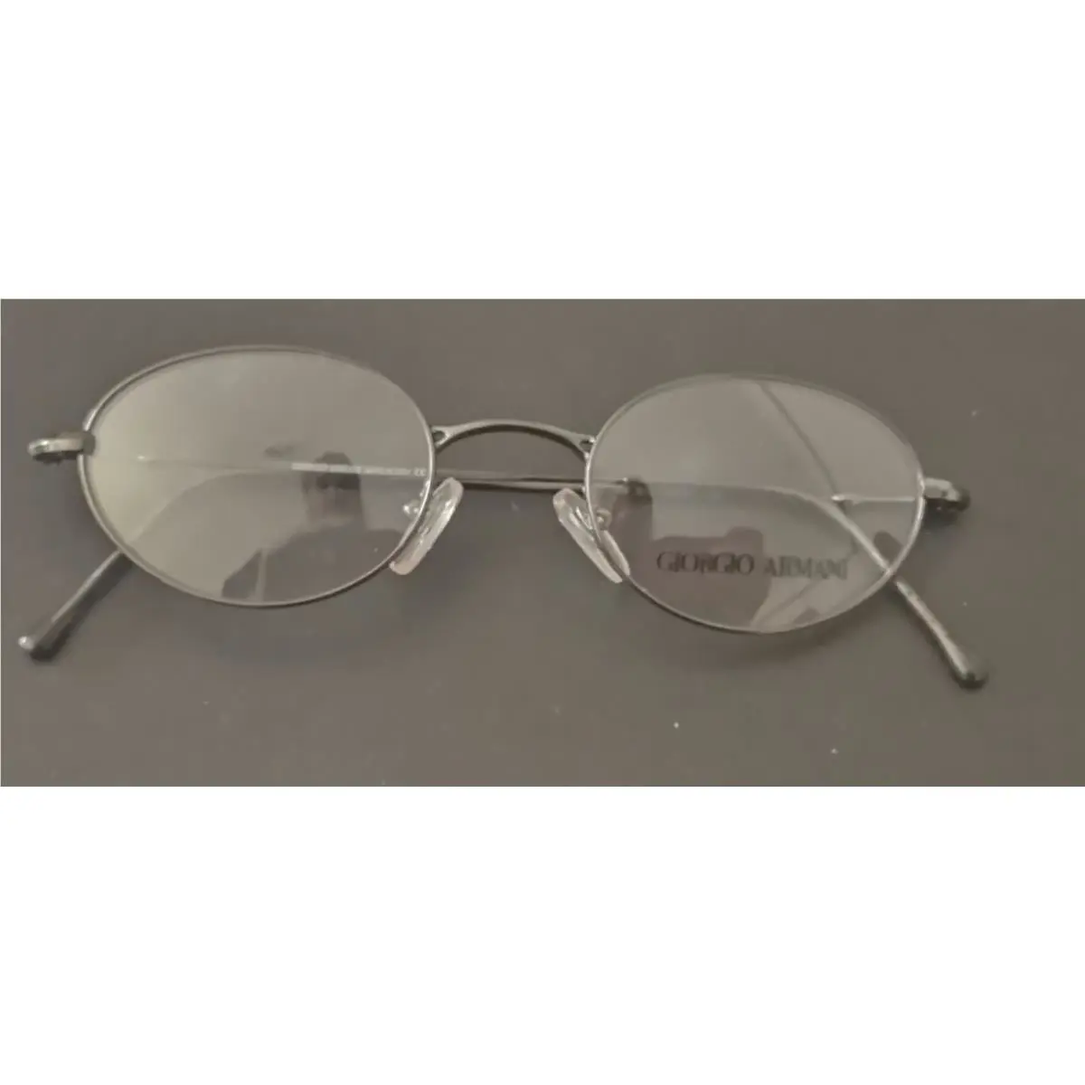 Giorgio Armani Round Italy Black Polish Eyeglasses Frame Vintage