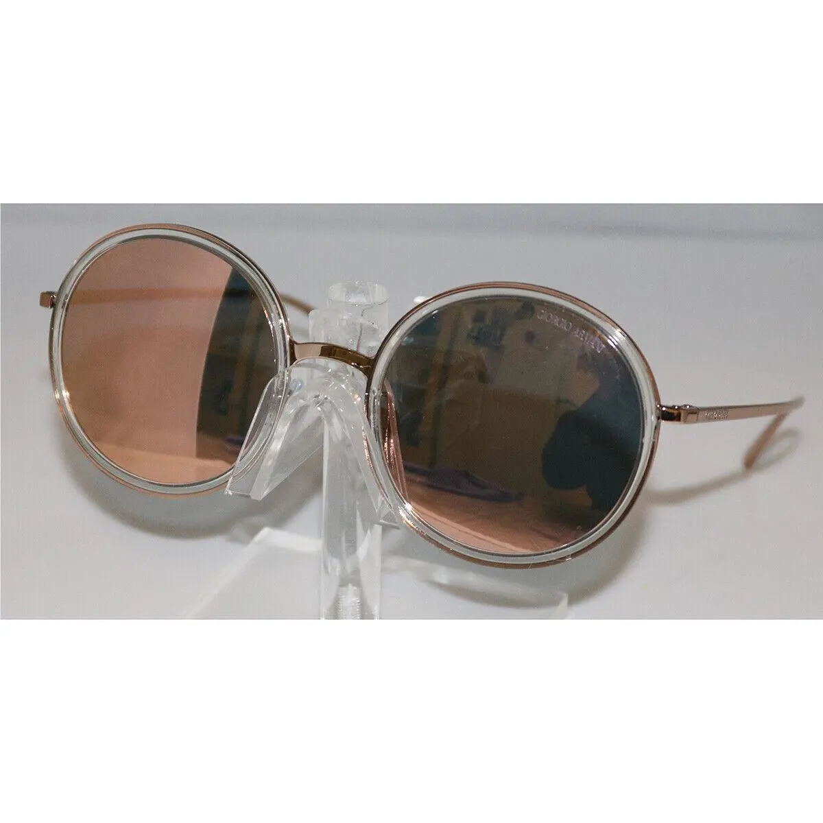 Giorgio Armani AR6052 3011/4Z Transparent Rose Gold Sunglasses 52mm