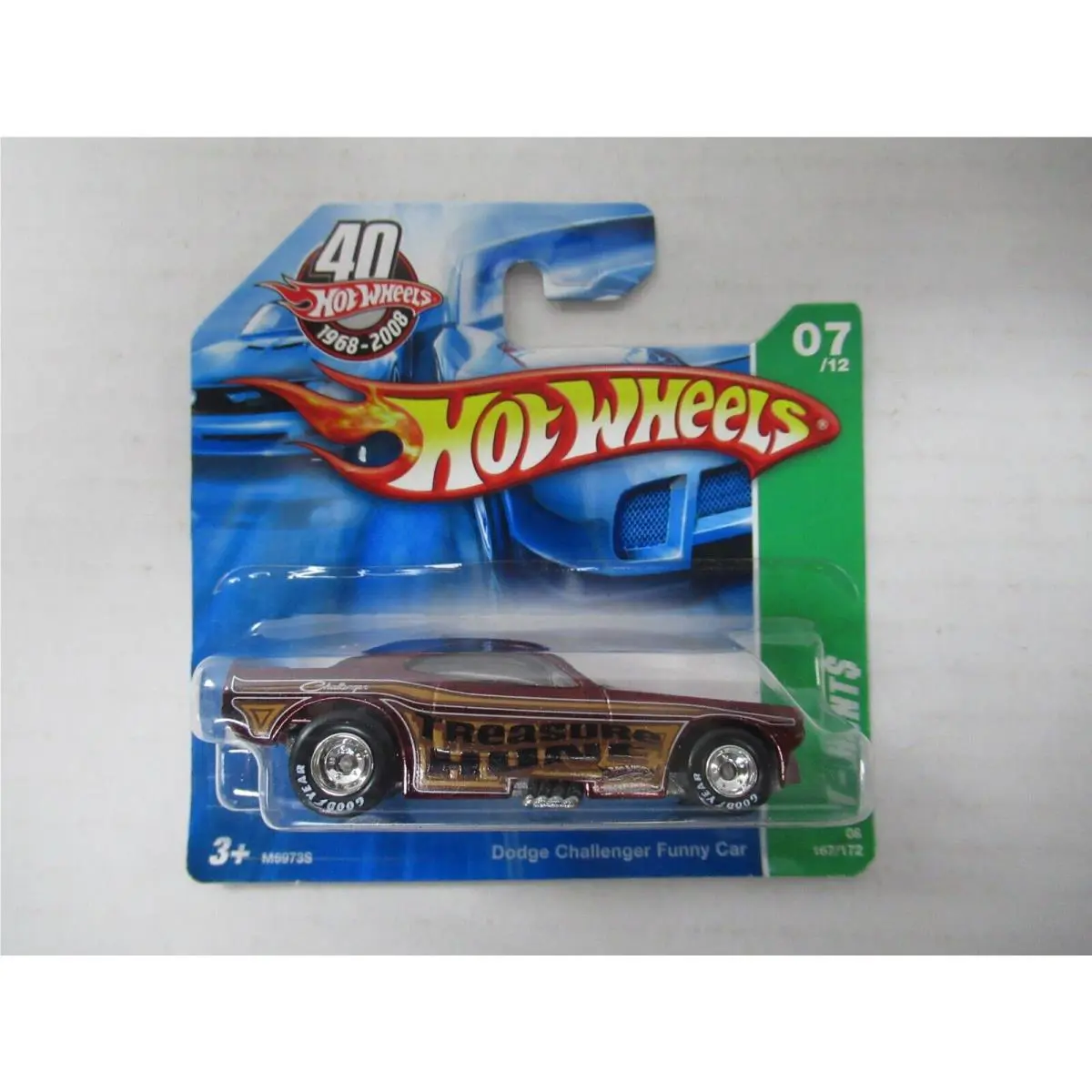 2008 Hot Wheels Super Treasure Hunt Dodge Challenger Funny Car - Short Card