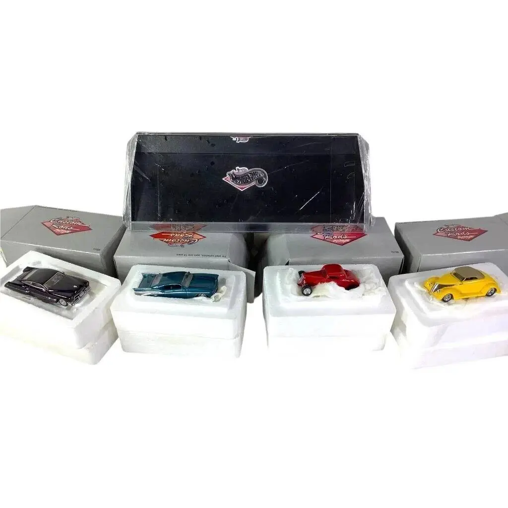 Hot Wheels Legends Boyd Coddington Custom Rods 4 Car Set Display Case