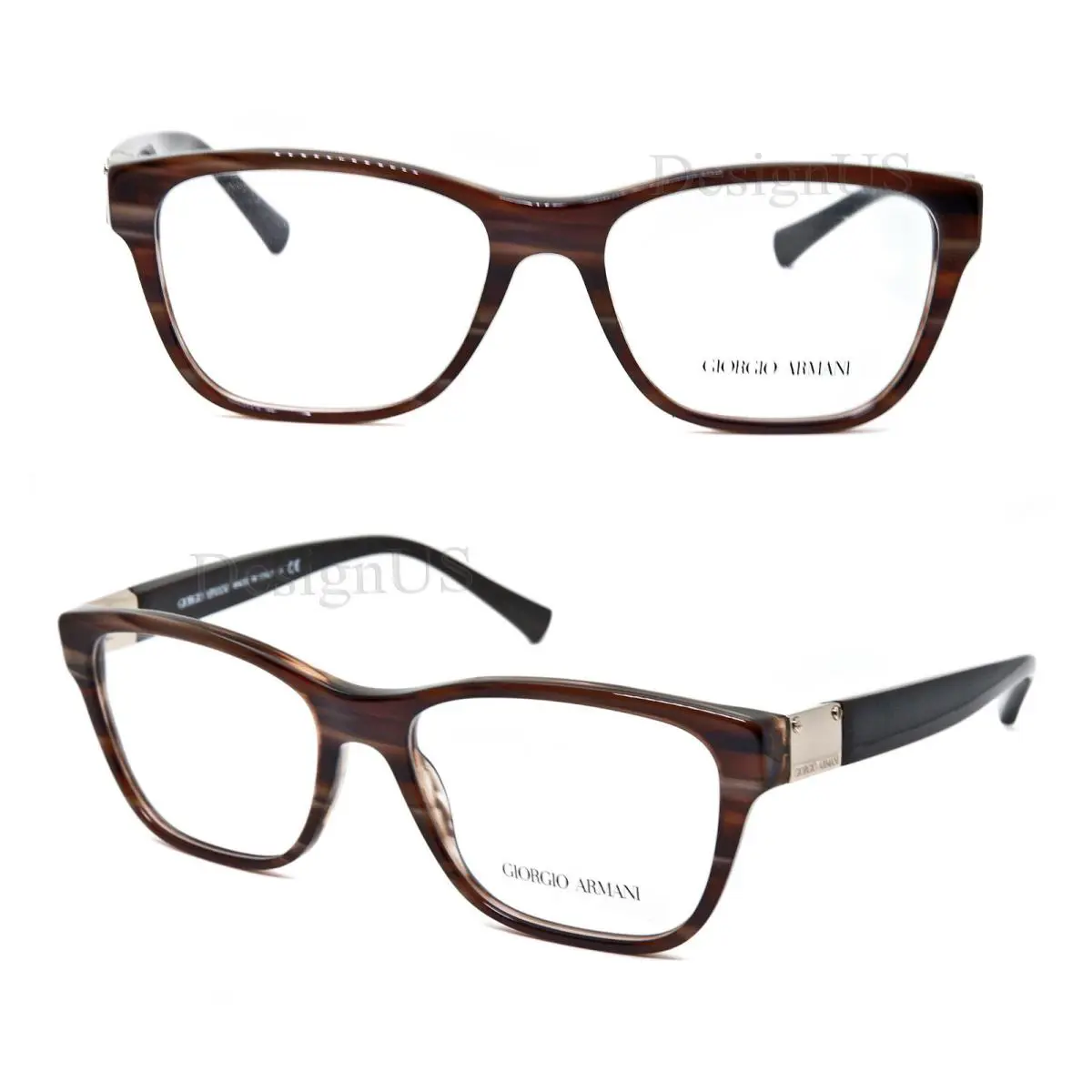 AR 7049 5292 Striped Brown 53/16/140 Eyeglasses Made Italy by Giorgio Armani