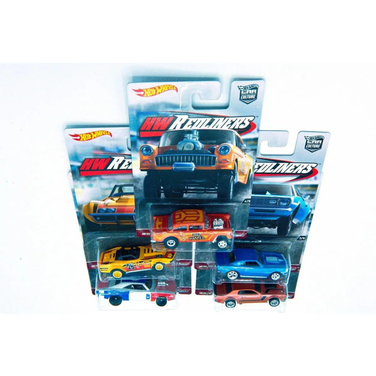 Hot Wheels 2017 Car Culture HW Redliners Set 1-5 Real Riders Dodge Chevy Mercury