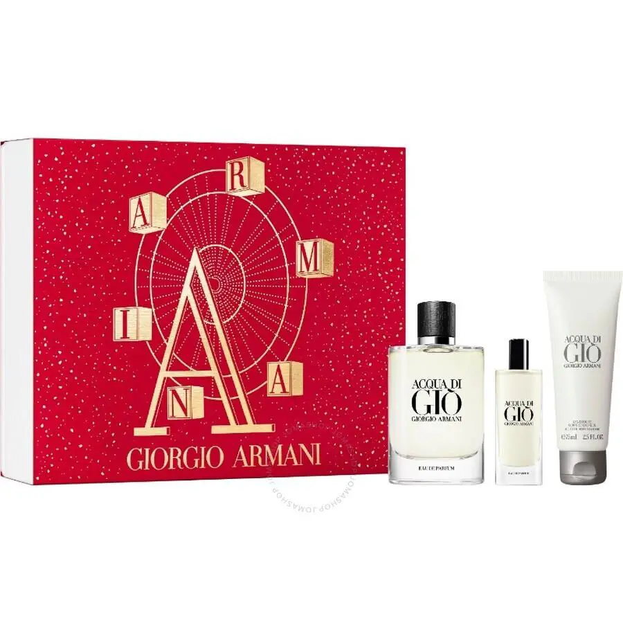 Acqua DI Gio BY Giorgio Armani 3 Piece Set 3.4 oz Eau De Parfum Spray 2.5 S/j-m