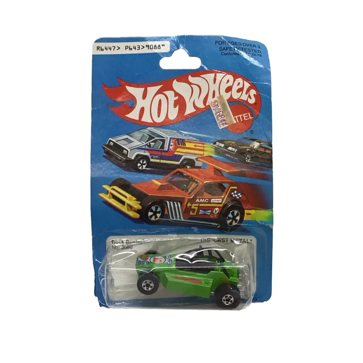 Vintage 1979 Nos Mattel Hot Wheels Blue Card Hong Kong No. 9088 Rock Buster