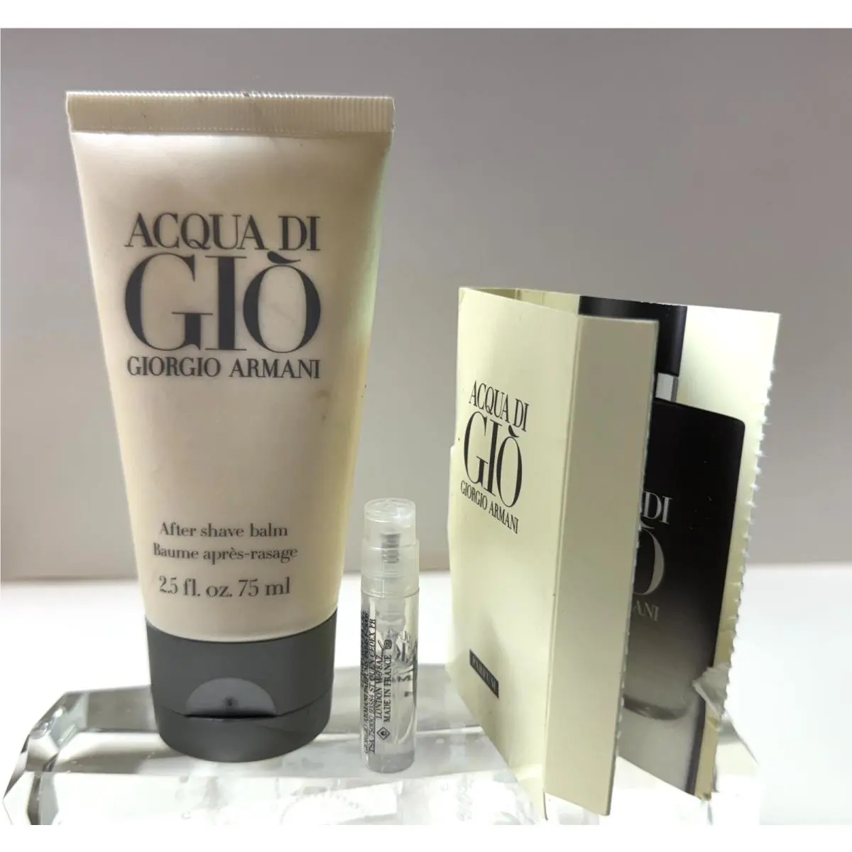 Acqua Di Gio By Giorgio Armani After Shave Balm 75ml and Small Sample