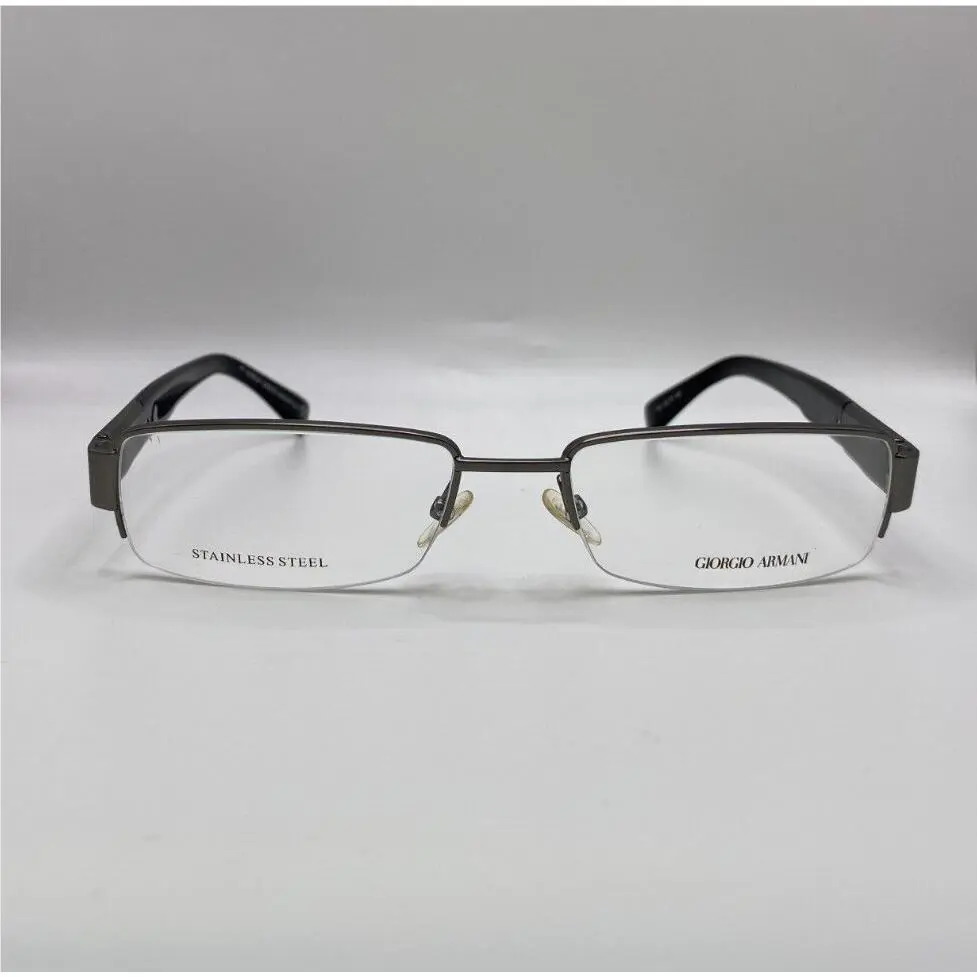 Giorgio Armani GA 711 Nij Gunmetal Semi Rim Eyeglasses Frame 54-18-140 Italy