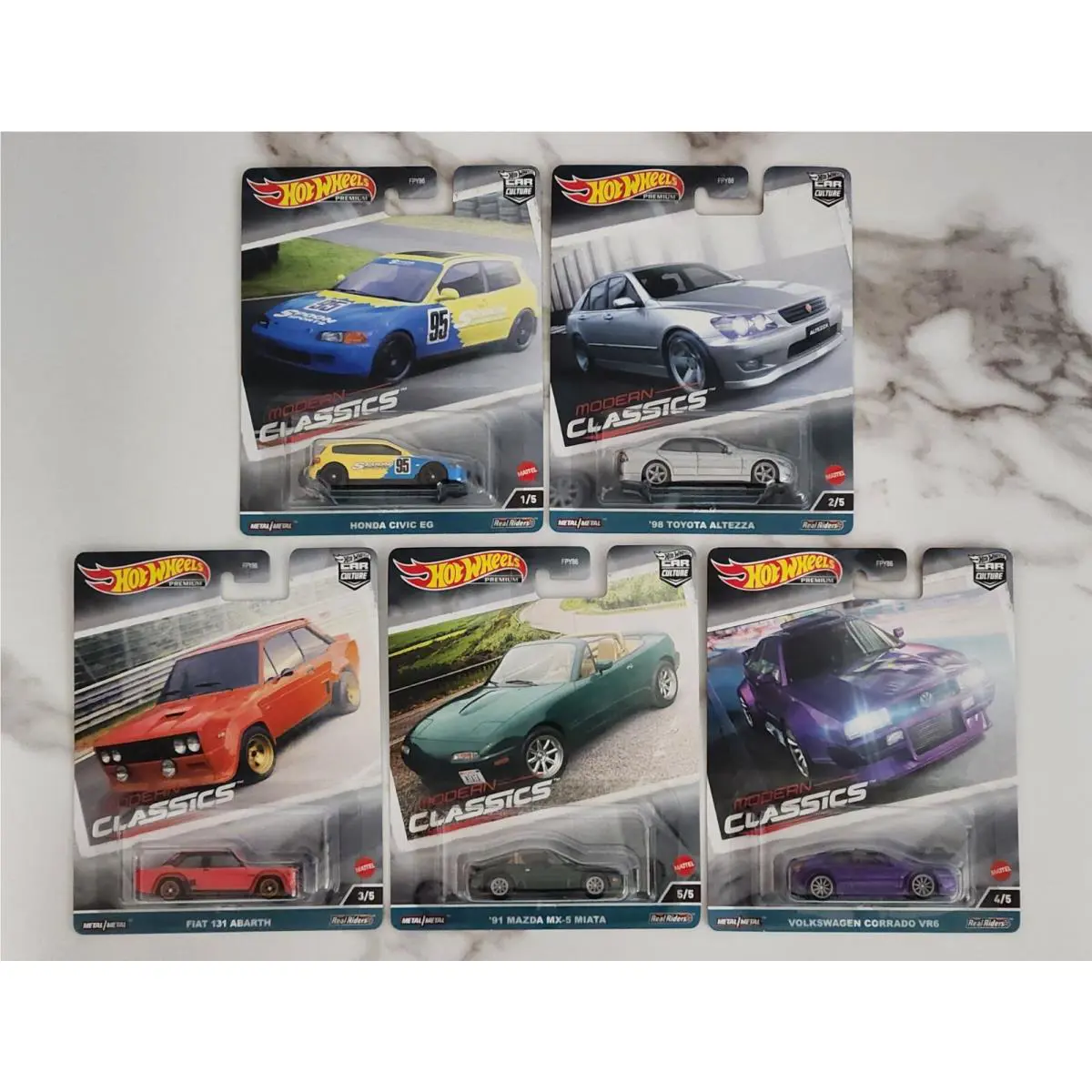 2023 Hot Wheels Premium Modern Classics Spoon Honda Civic Complete 5 Car Set