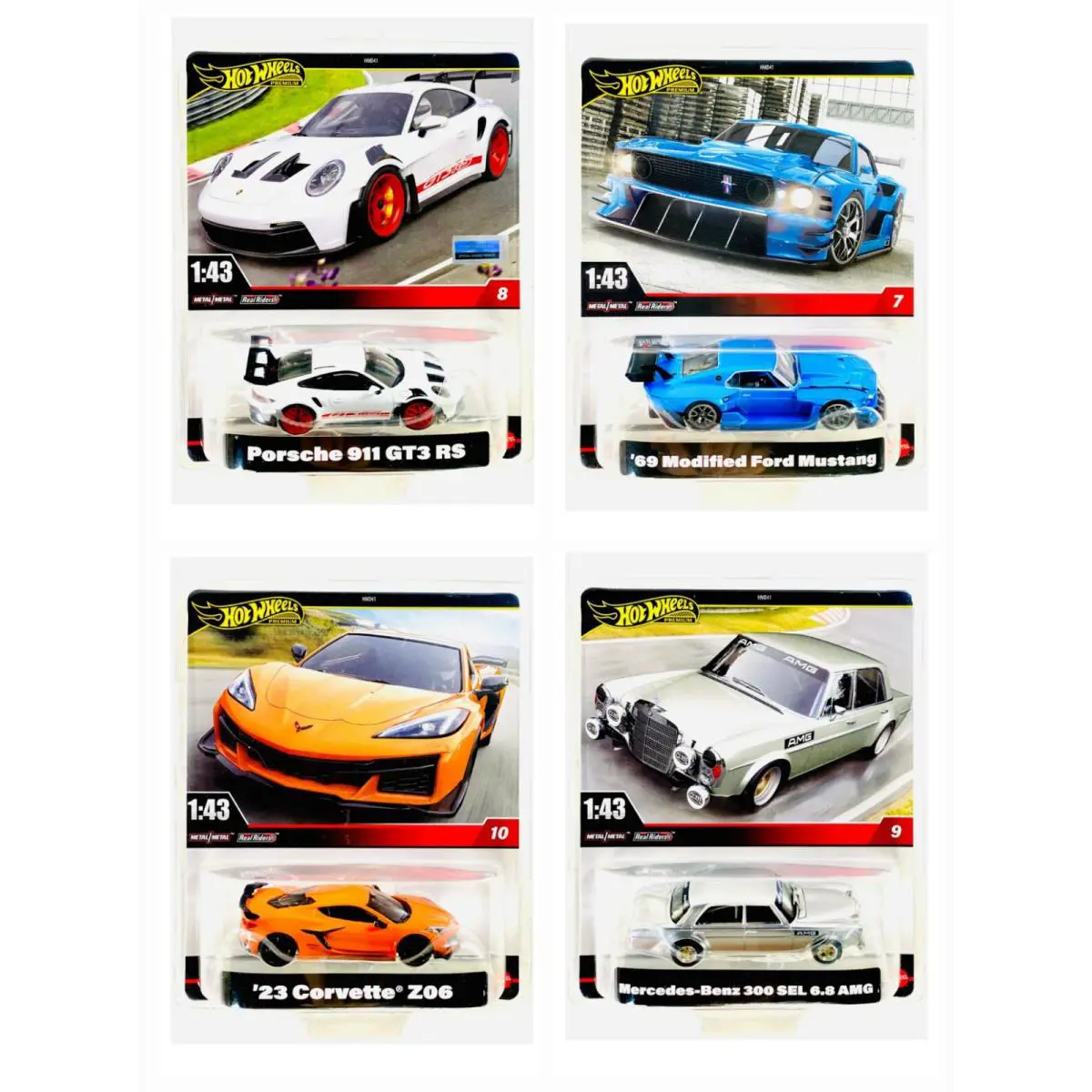 Hot Wheels 2024 Premium 1:43 Scale Case D Set Of 4 Cars