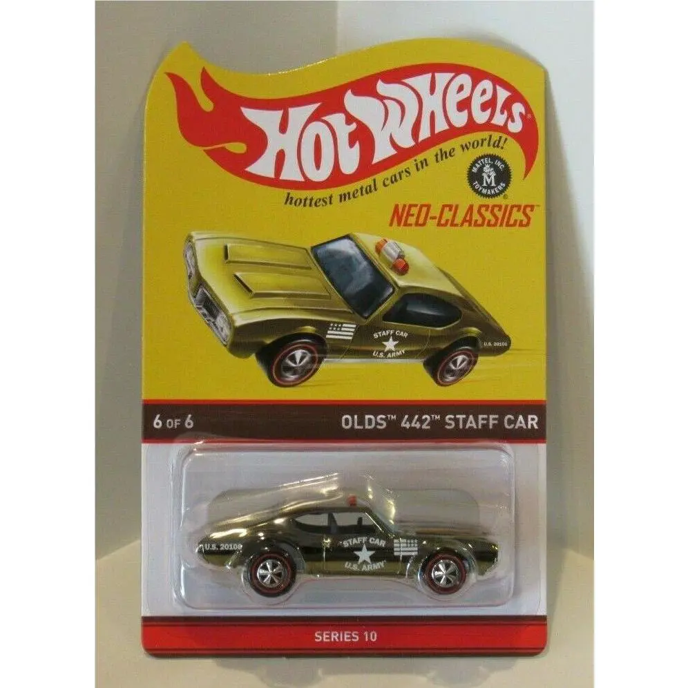 Hot Wheels Hwc/rlc Series 10 Neo-classics Olds 442 Staff Car Army Redline Green