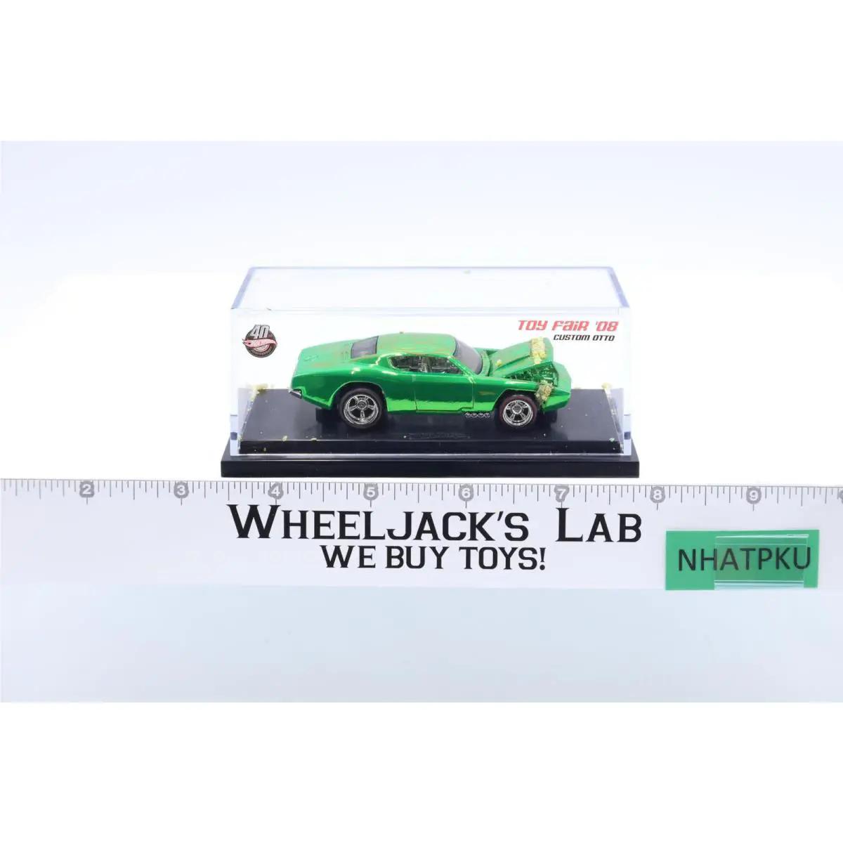 Custom Otto 2008 Hot Wheels Racing Green Toy Fair in Case