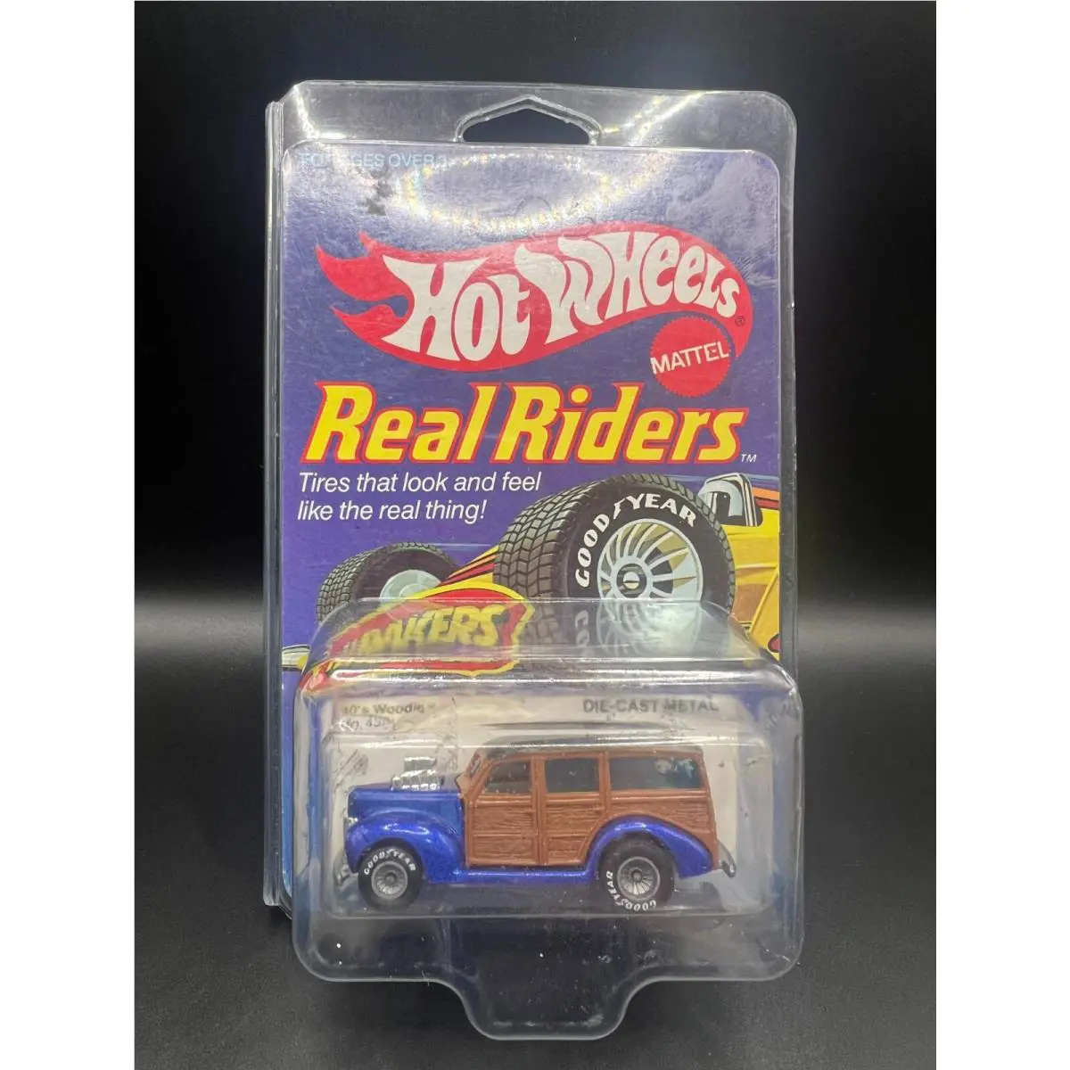 Hot Wheels 40s Woodie Blue Grayhub Real Riders On Card Unpunched