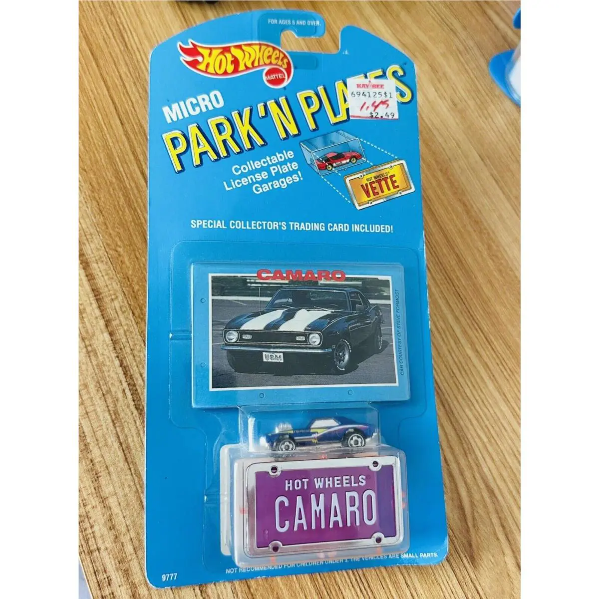 1989 Hot Wheels Micro Park N` Plates 1968 Chevy Camaro Car Miniature w/ Cube