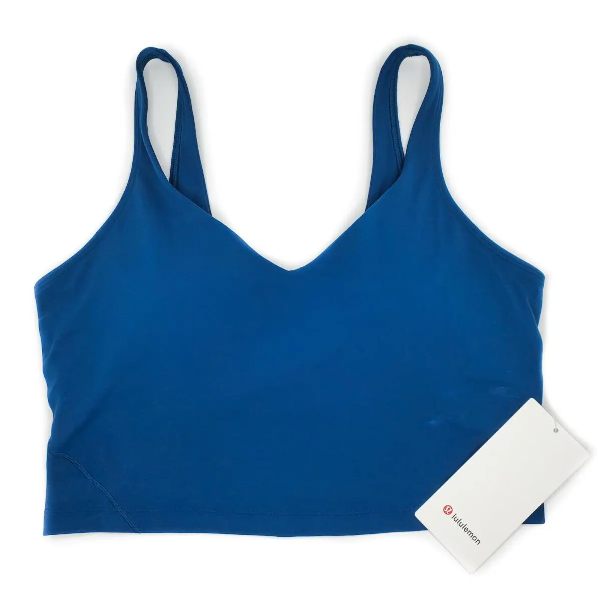 Lululemon Align Tank Top Blue Borealis A/b Cup Tight Fit Cropped Length