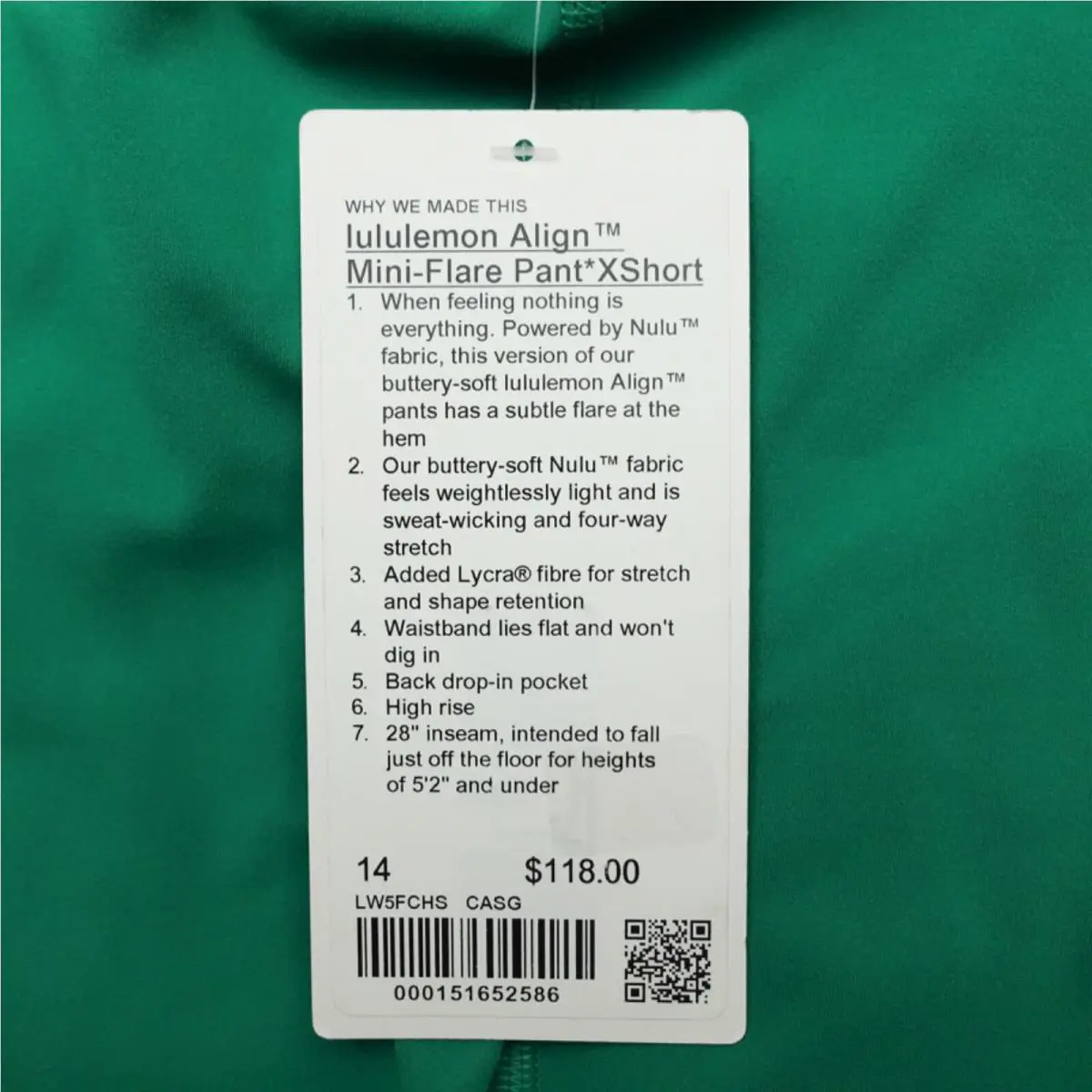 Lululemon clothing - LW5FCHS - LW5FCHS - Green 5