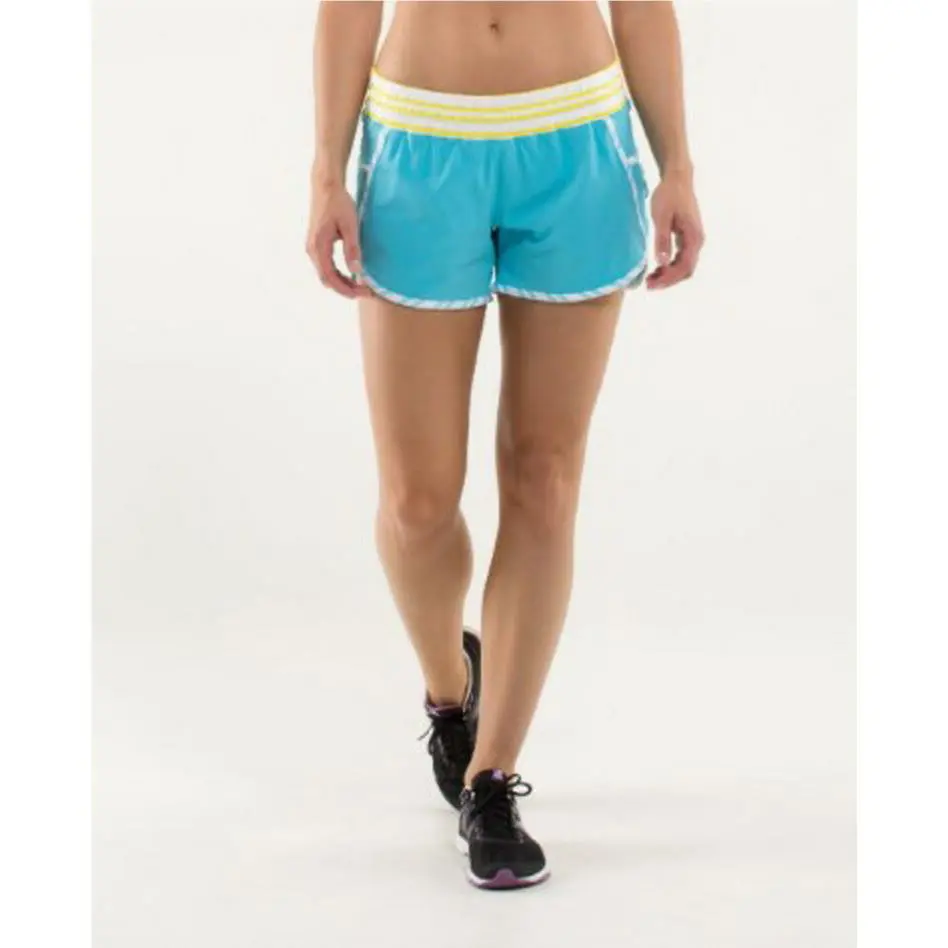 Lululemon Run Track Attack Shorts Spry Blue / Twin Stripe Spry Blue Size 4