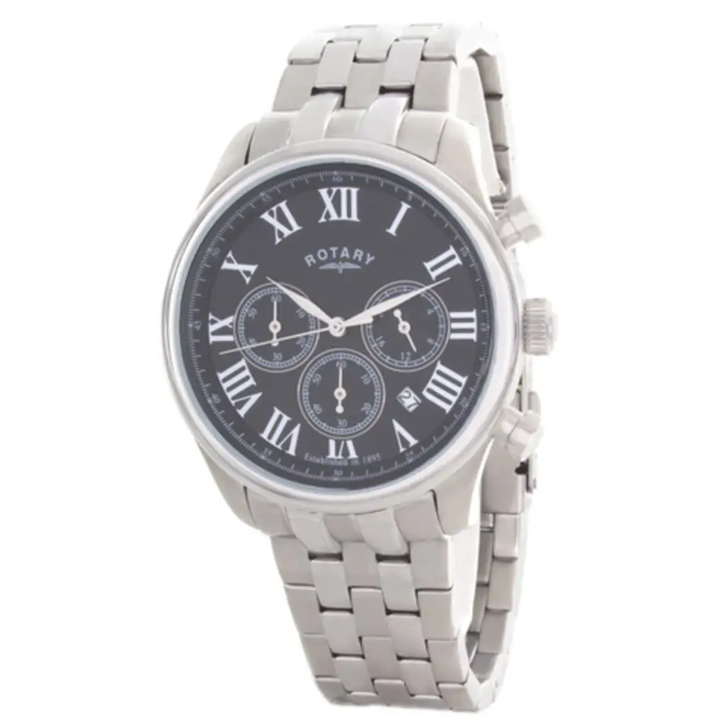 Mens Black Dial Stainless Steel Bracelet Chronograph Watch GB00405/10 by Rotary