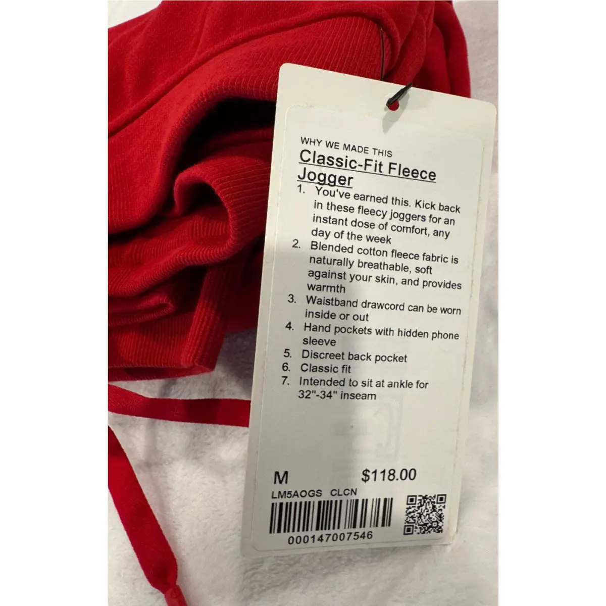 Lululemon clothing - City Sweat Jogger - City Sweat Jogger - Red 1