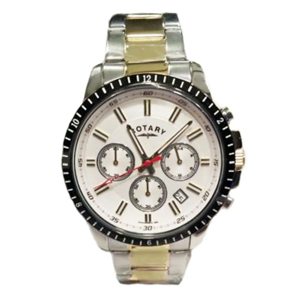 Mens White Dial Two Tone Stainless Steel Bracelet Watch GB00173/02 by Rotary