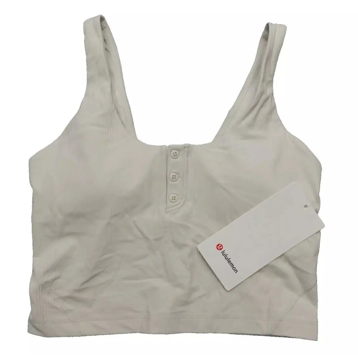 Lululemon Size 6 Align Ribbed Henley Tank Top Bone Shelf Bra Nulu Cropped