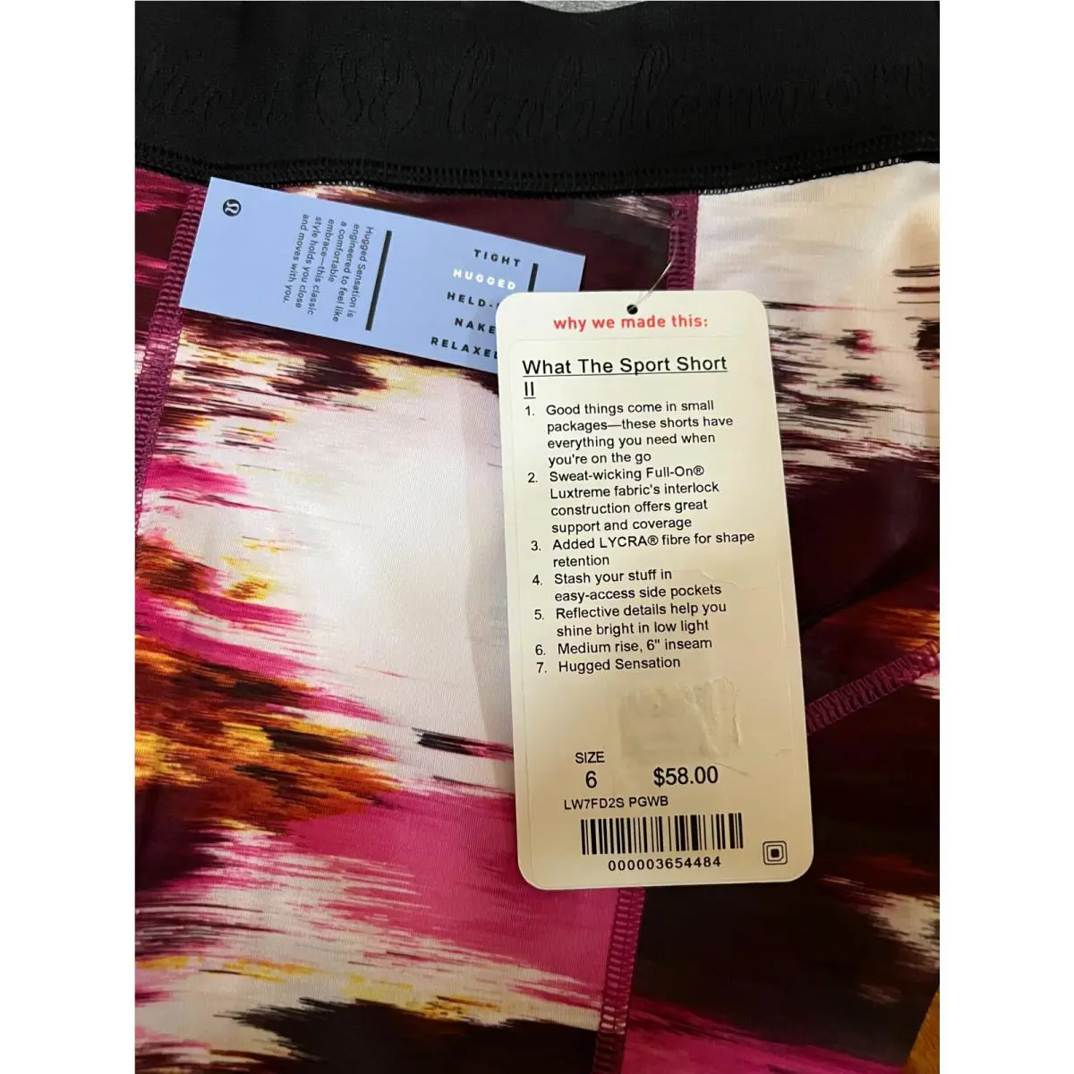 Lululemon clothing - What The Sport Short - What The Sport Short - LW7FD2S - Multicolor, Manufacturer: BLACK 1