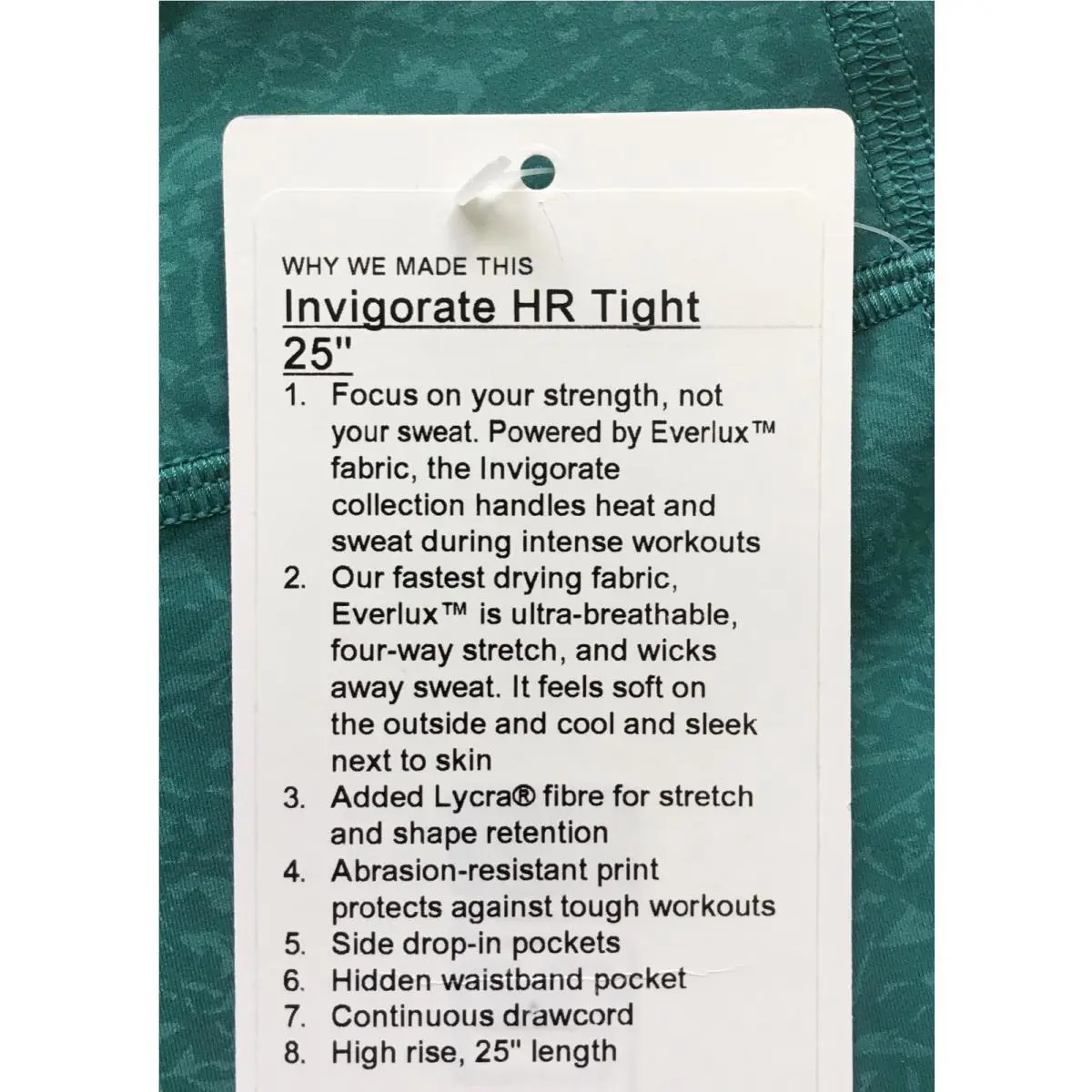 Lululemon clothing - Teal 3