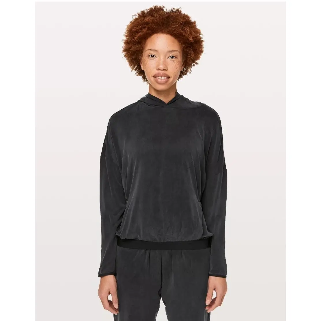 Lululemon Lab Women`s Black Balzo Hoodie Pullover Cupro Size 4