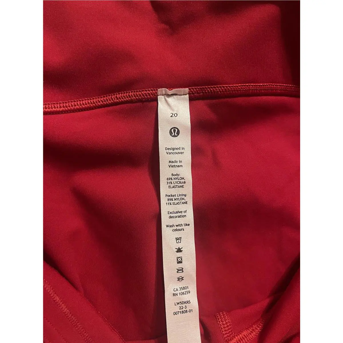 Lululemon clothing - Red 3