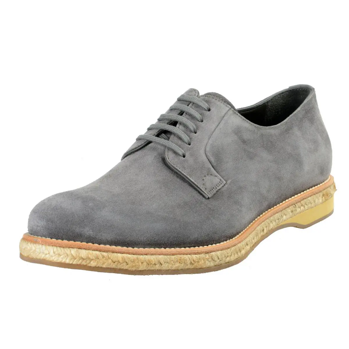 Prada Men`s Gray Suede Leather Casual Oxfords Shoes 6 7 8 8.5 9.5 10.5 11 11.5 - Gray