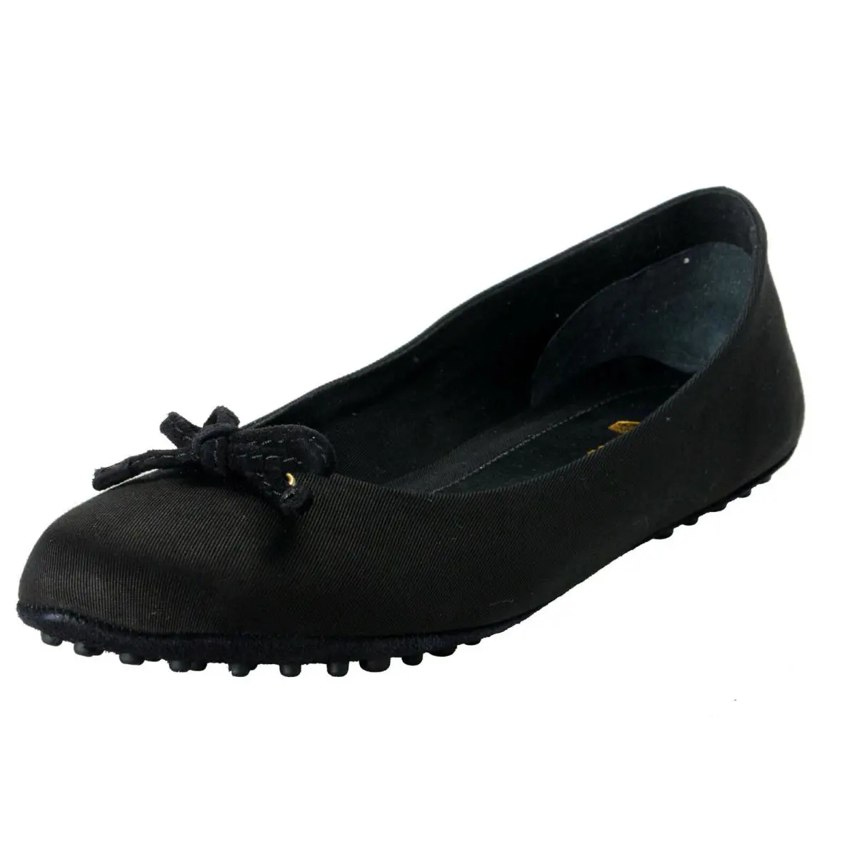 Car Shoe by Prada Women`s Black Canvas Ballet Flats Driving Shoes Sz 5.5 10