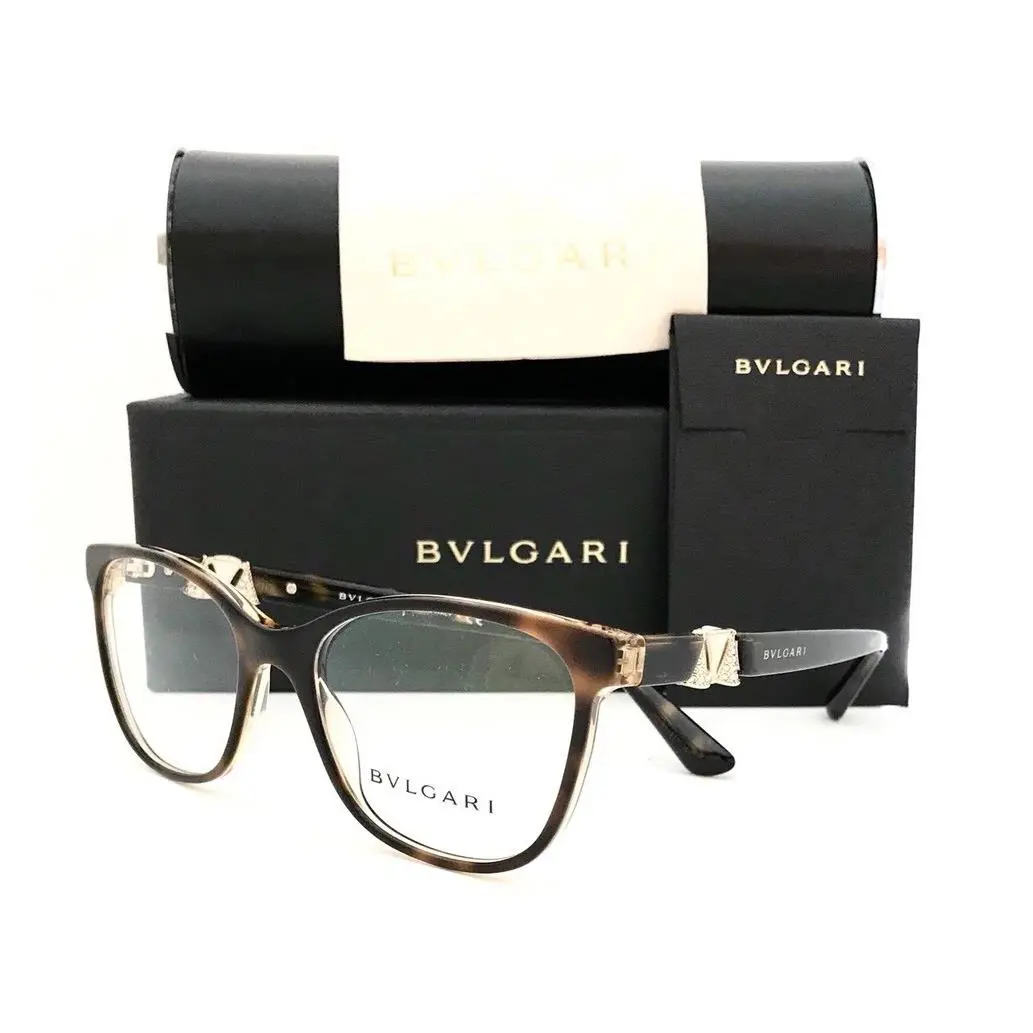 Bvlgari Eyeglasses 4118 5379 Havana 52•17•135 with Orginal Case