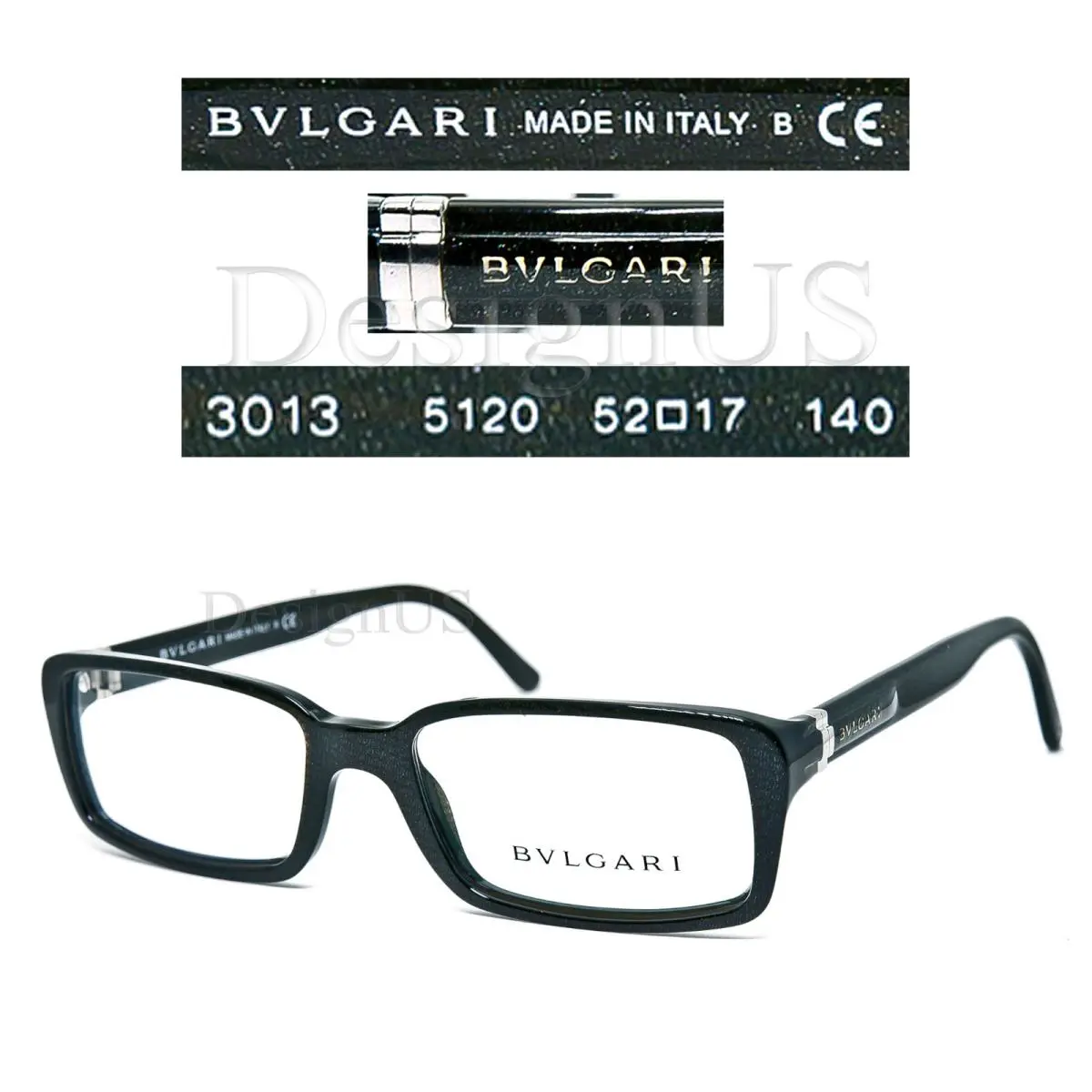 Bvlgari 3013 5120 Jute Green 52/17/140 Eyeglasses Made in Italy