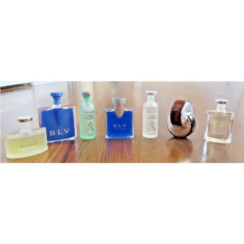 Lot Of 7 Miniature Bvlgari Perfumes Au The Blanc Au The Veri Pour Homme