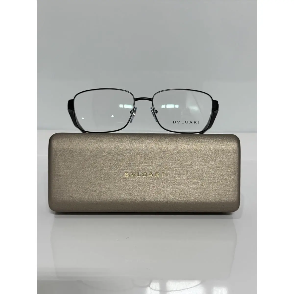 Bvlgari 1113 128 Black Metal Soft Square Eyeglasses 56mm