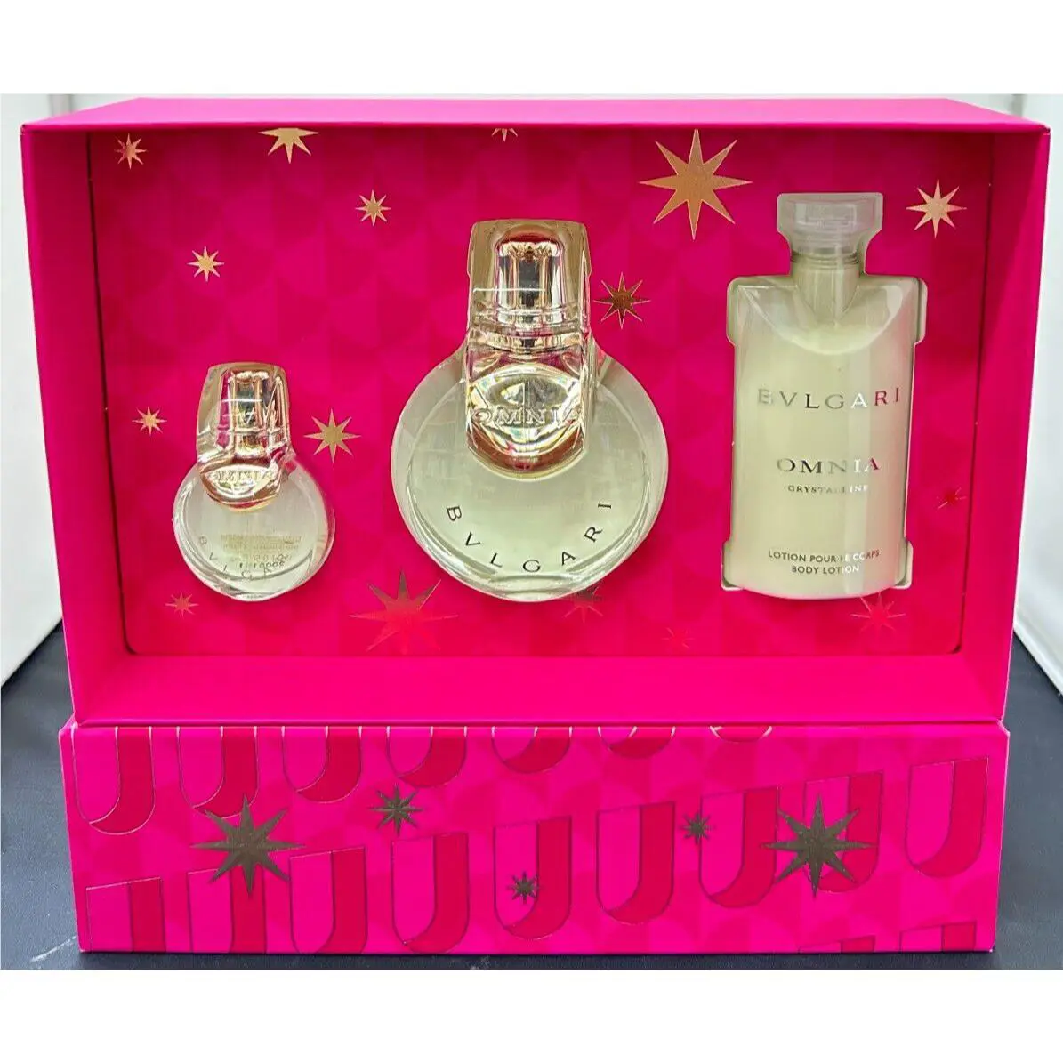 Bvlgari Omnia Crystalline 3PC Gift Set 3.4EDT/S+0.5 MIN+2.5 BL