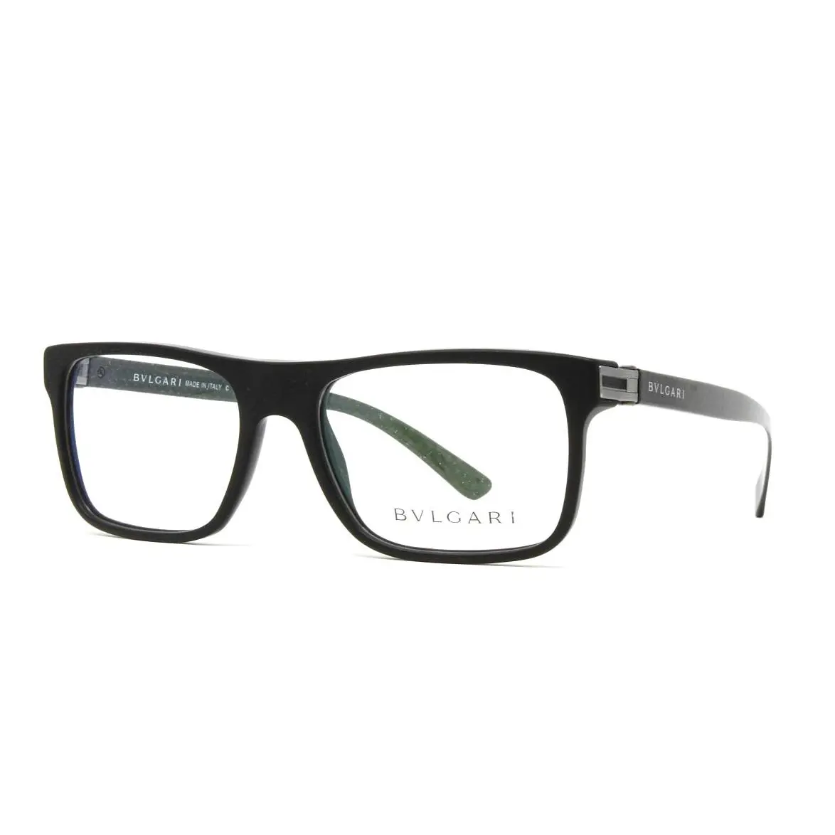 Bvlgari Eyeglasses Men`s Rectangular Matte Black Plastic Frame 53mm BV3028-5313