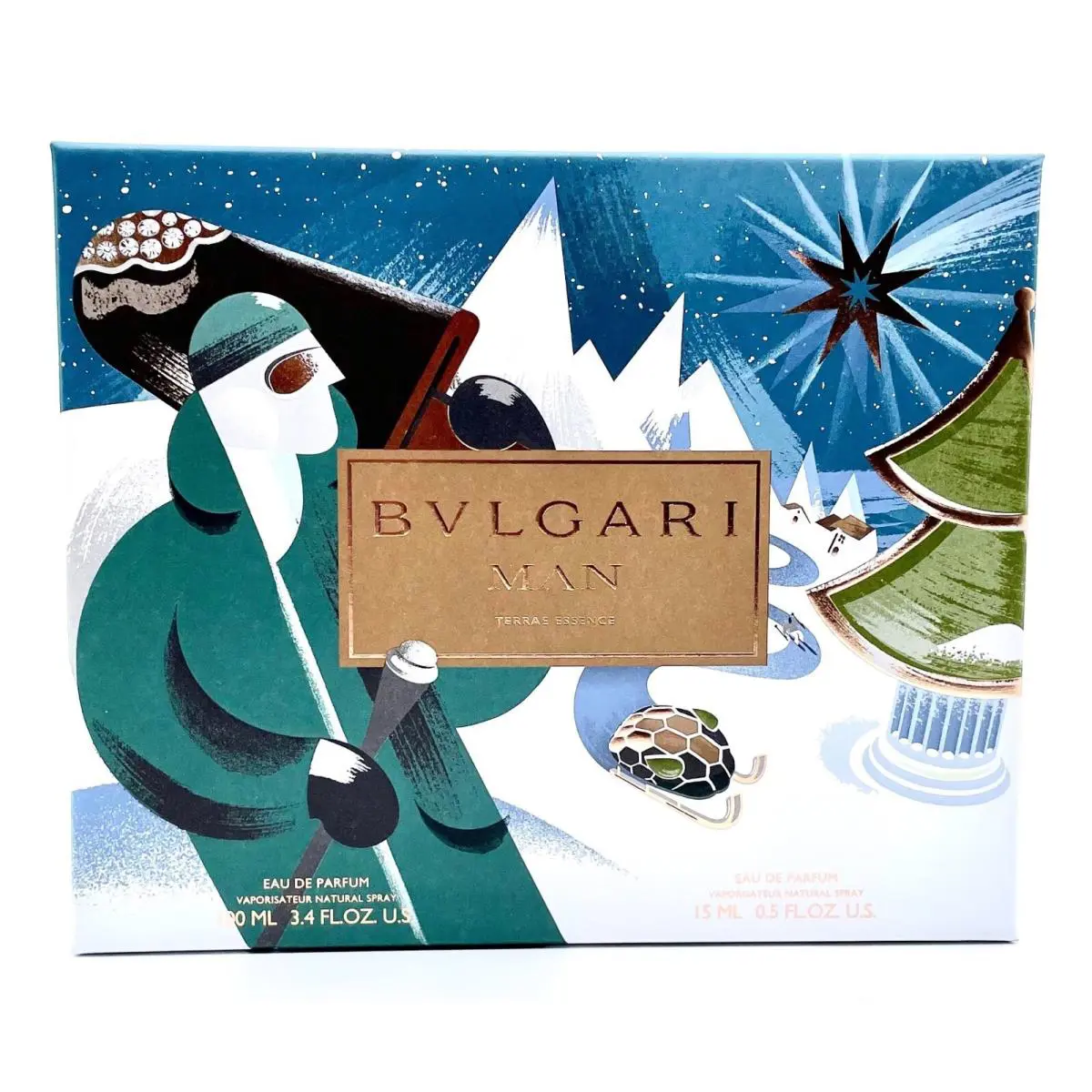 Man Terrae Essence For Men 2pc Set 3.4 oz Edp Spr + 0.5oz Edp Spr by Bvlgari