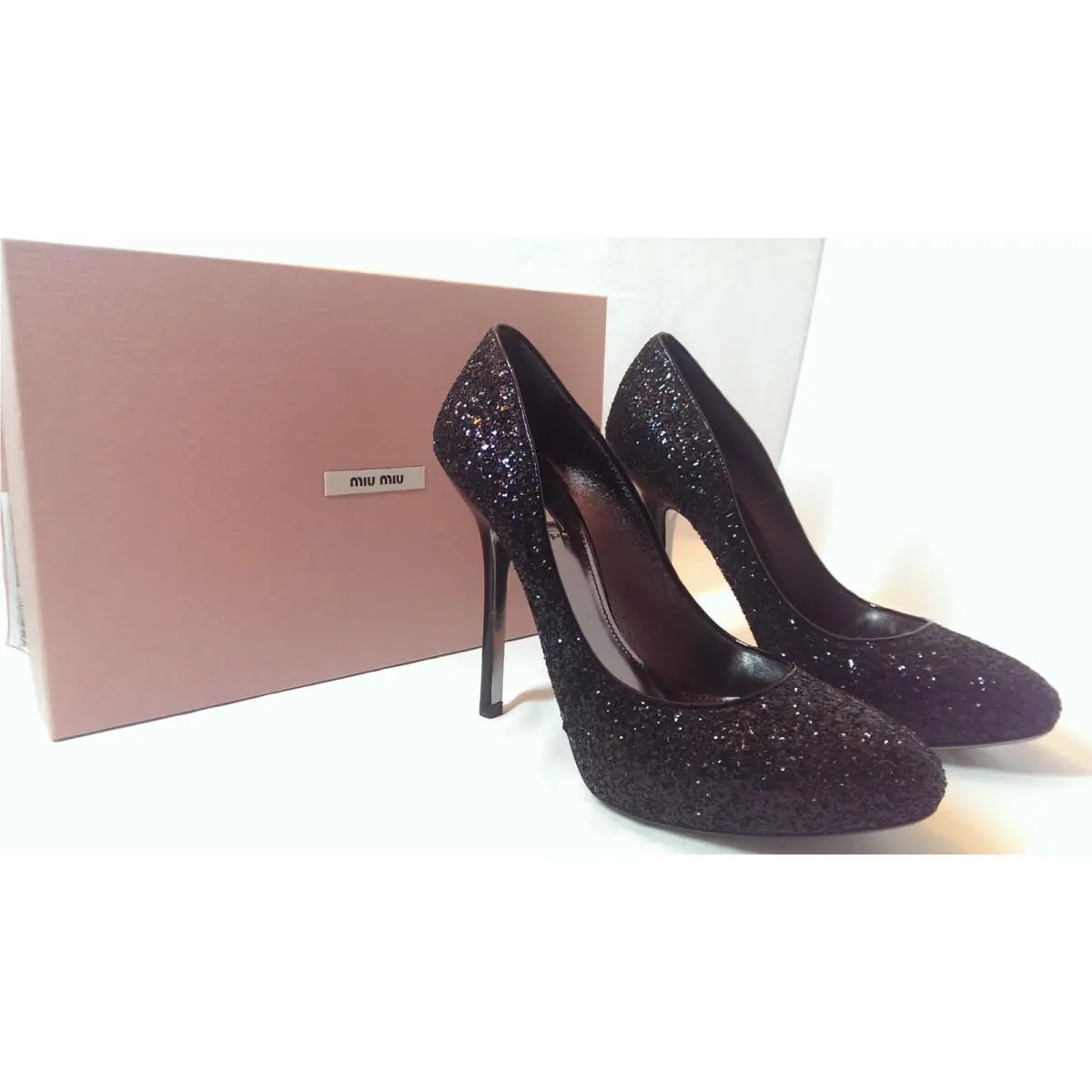Prada Black Glitter Pumps 10.5 US 40.5 EU - Retail