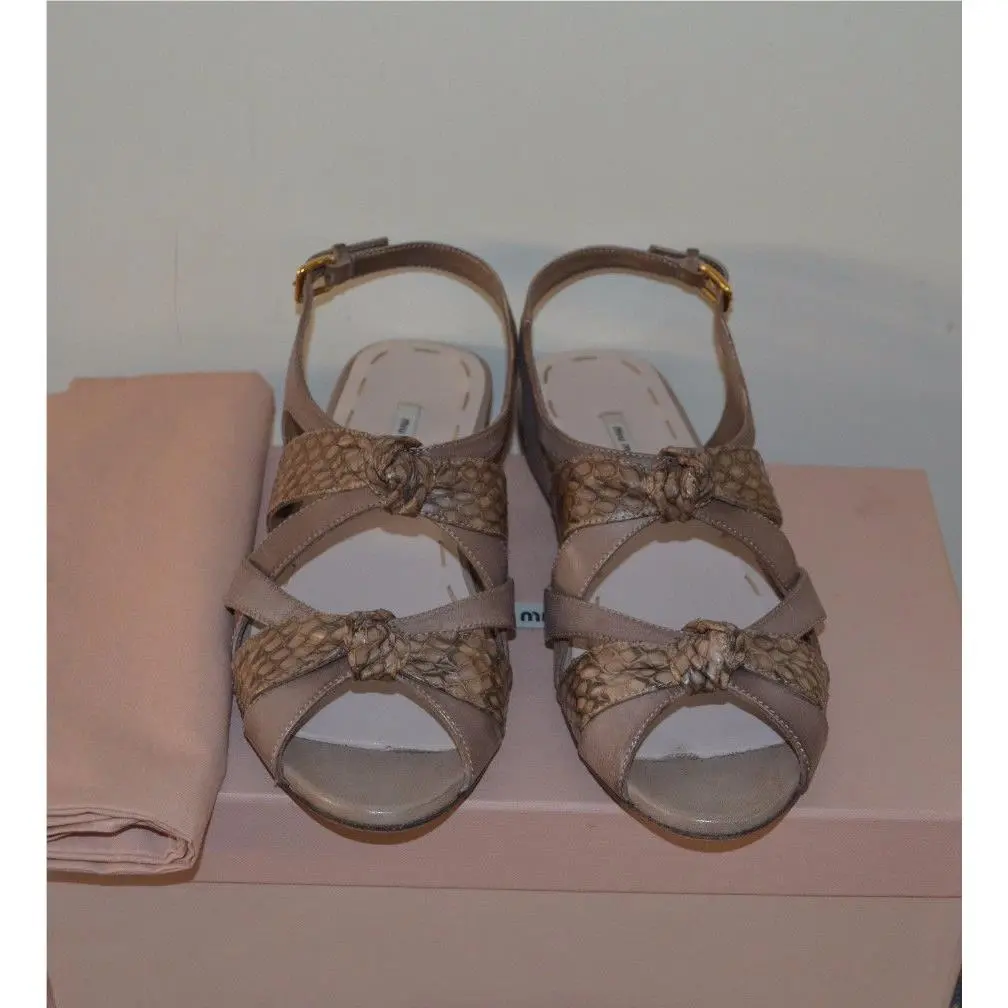 Prada Python Leather Flats Shoes SZ US 7.5 EU 37.5 Made IN Italy