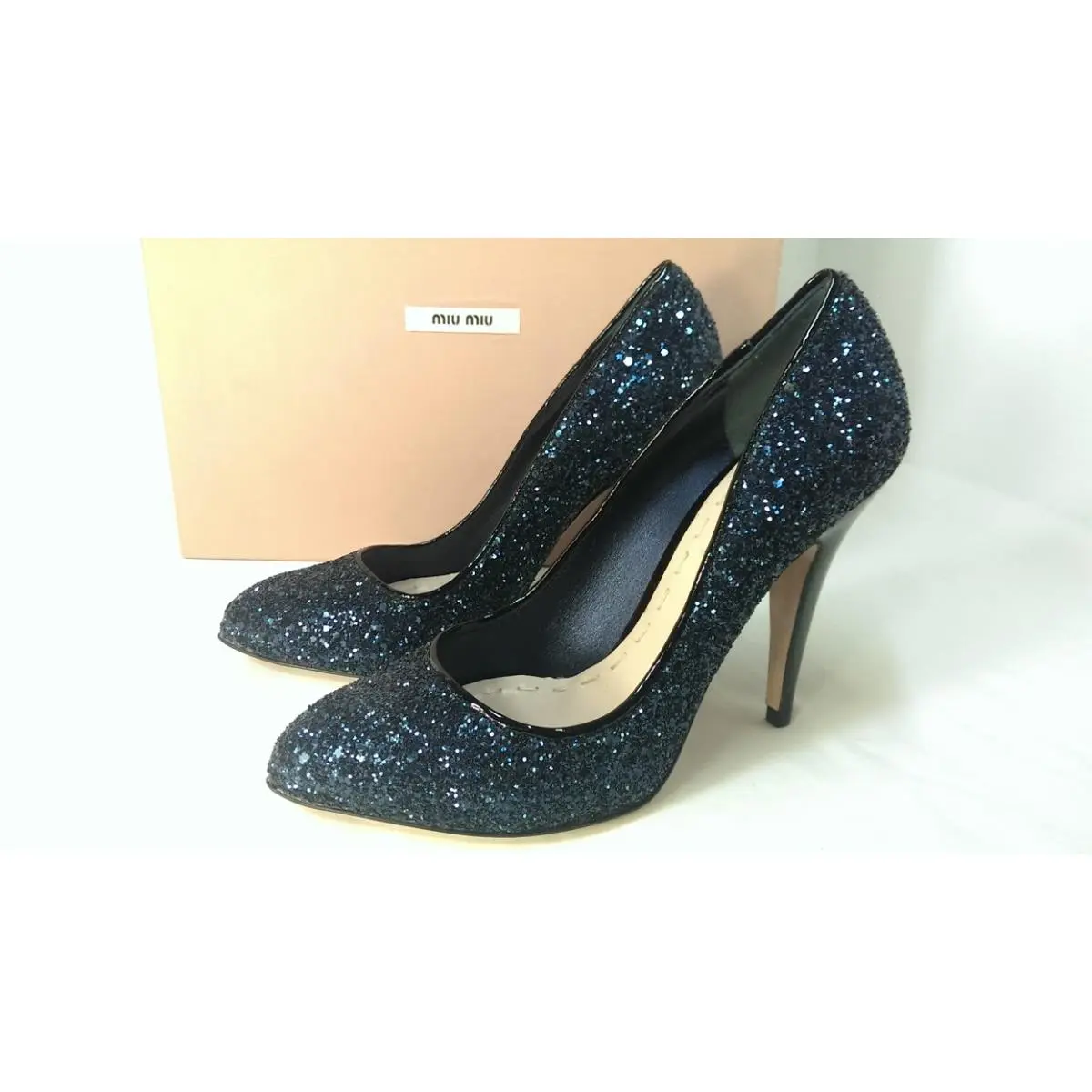 Prada Blue Glitter Pumps 7.5 US 37.5 EU - Retail