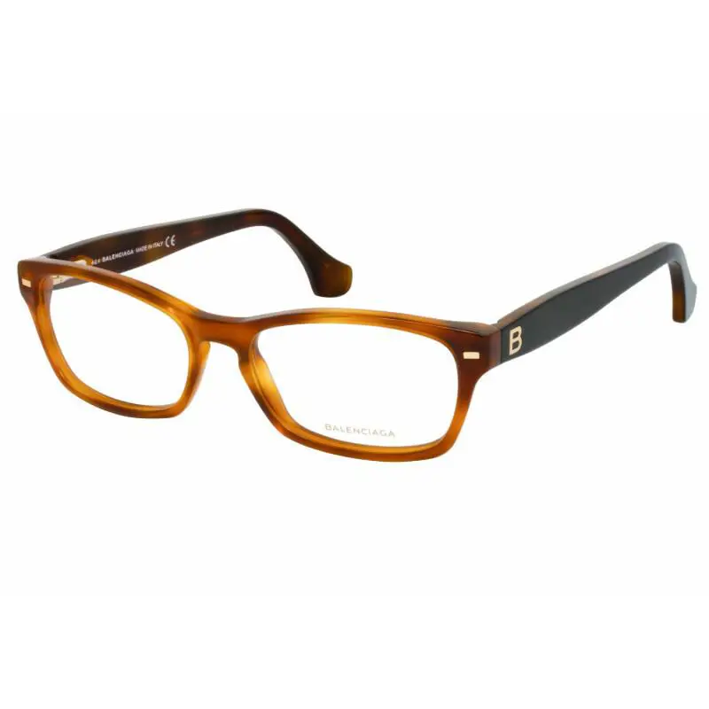 Balenciaga BA 5012 053 Crystal Brown Cat Eye Plastic Eyeglasses Frame 53-16-140 - Brown, Frame: Brown, Lens: Clear