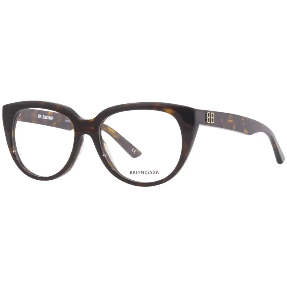 Balenciaga BB0131O 005 Eyeglasses Women`s Havana Full Rim Round Shape 53mm