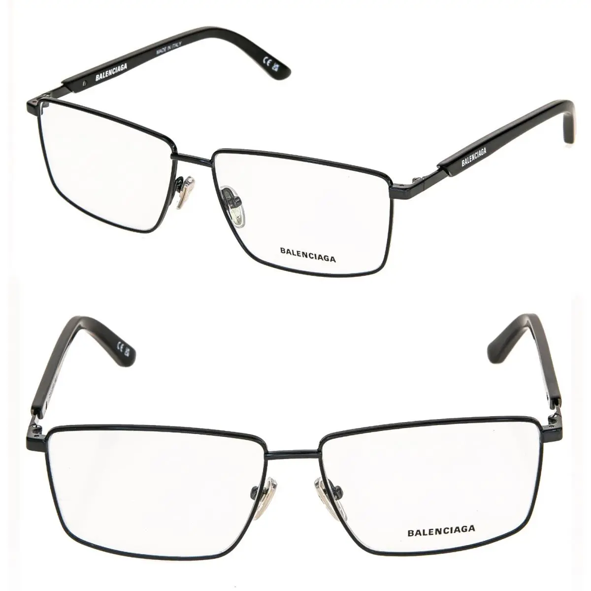 Balenciaga Logo 0247 Black Unisex Square Eyeglass 58mm GG0247O Optical Frame 003