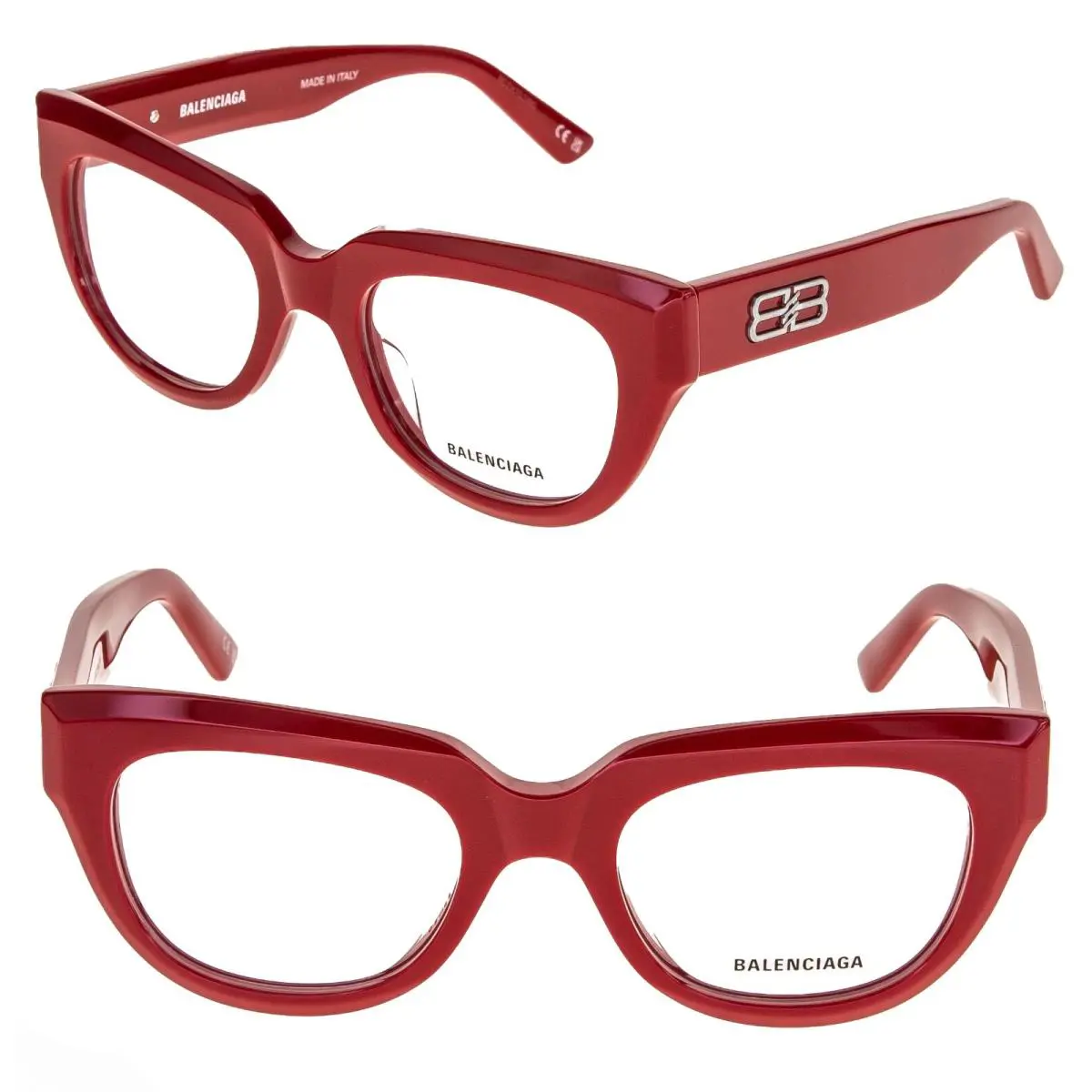 0239 Red Bold BB Logo Eyeglasses 50mm BB0239O Optical Frame 003 by Balenciaga