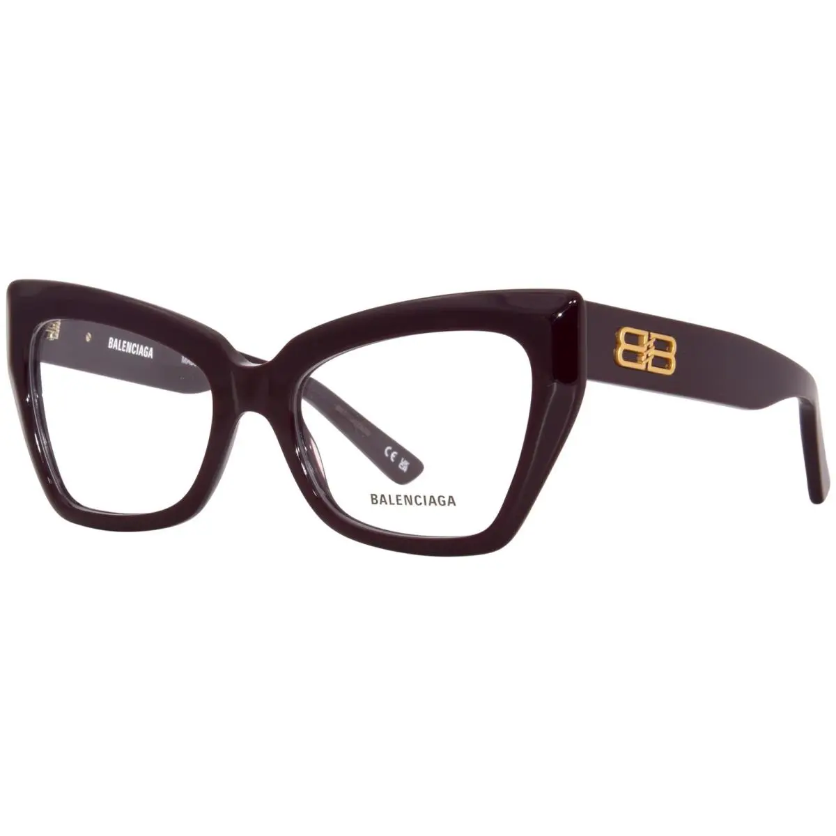 BB0275O 003 Eyeglasses Frame Women`s Red Full Rim Square Shape 53mm by Balenciaga