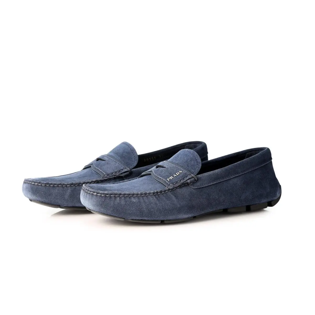 Prada Saffiano Penny Loafer Shoes Blue Suede UK 5 US 6 D