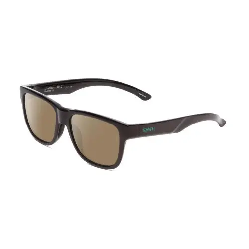 Lowdown Slim 2 Unisex Polarized Sunglasses in Black Jade Green 53mm Amber Brown Polar by Smith Optics