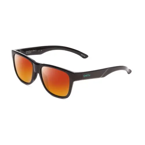 Lowdown Slim 2 Unisex Polarized Sunglasses in Black Jade Green 53mm Red Mirror Polar by Smith Optics