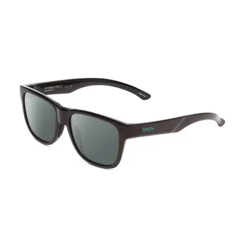 Lowdown Slim 2 Unisex Polarized Sunglasses in Black Jade Green 53mm Smoke Grey Polar by Smith Optics