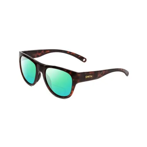 Smith Rockaway Women Cateye 52mm Polarized Bi-focal Sunglasses in Tortoise Brown Green Mirror by Smith Optics