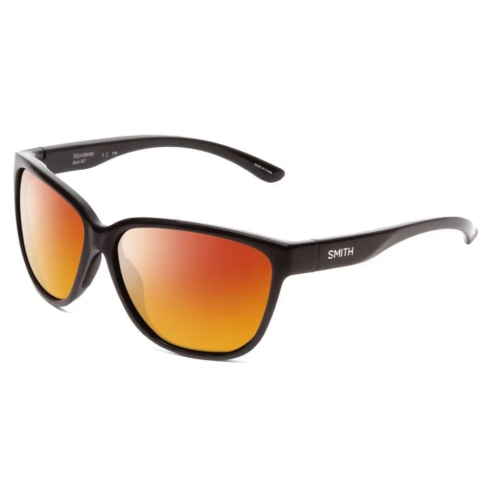 Smith Monterey Ladies Cateye Polarized Sunglasses in Gloss Black 58 mm 4 Options Red Mirror Polar by Smith Optics